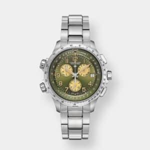 hamilton khaki x wind chrono gmt – grün 46mm edelstahl