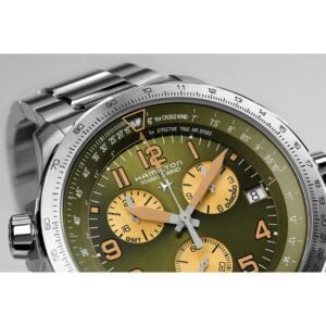 hamilton khaki x wind chrono gmt – grün 46mm edelstahl