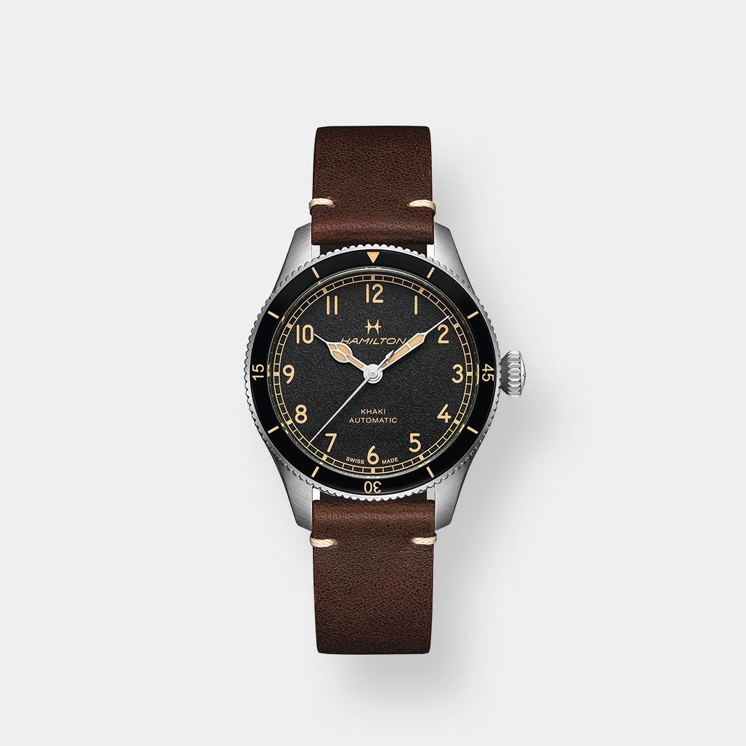 hamilton pilot pioneer auto – schwarz 38mm edelstahl
