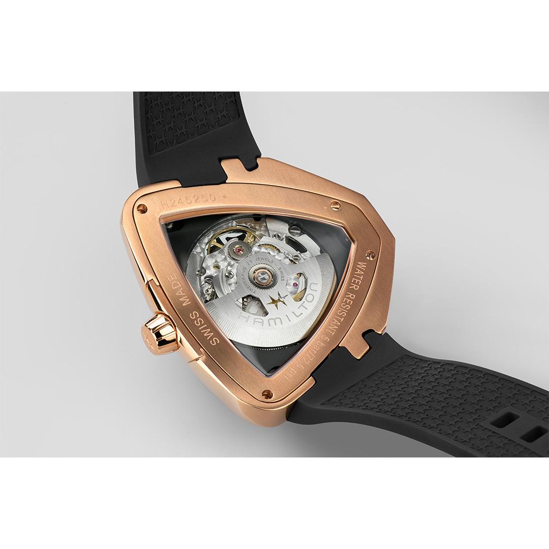 hamilton ventura skeleton dragon – schwarz 42mm rosé