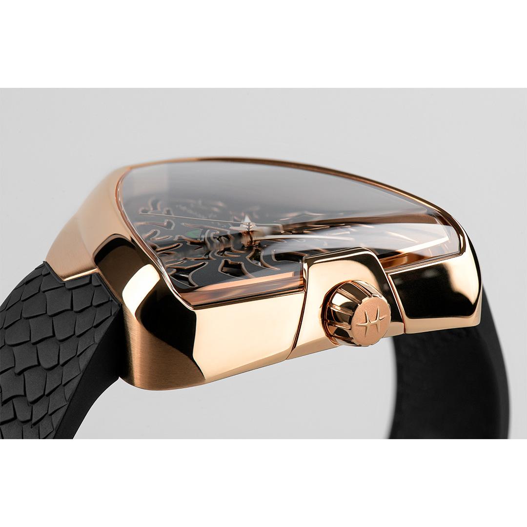 hamilton ventura skeleton dragon – schwarz 42mm rosé