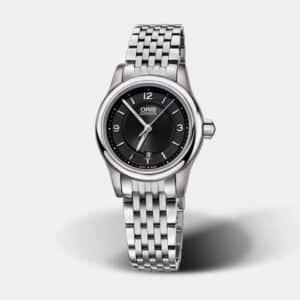 oris classic date – schwarz 28.5mm edelstahl