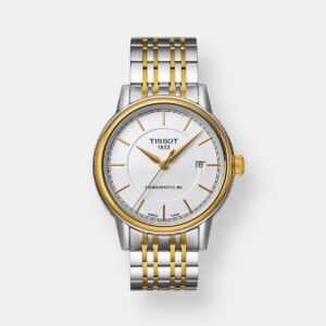 tissot carson powermatic 80 herren – automatikuhr in gold & silber