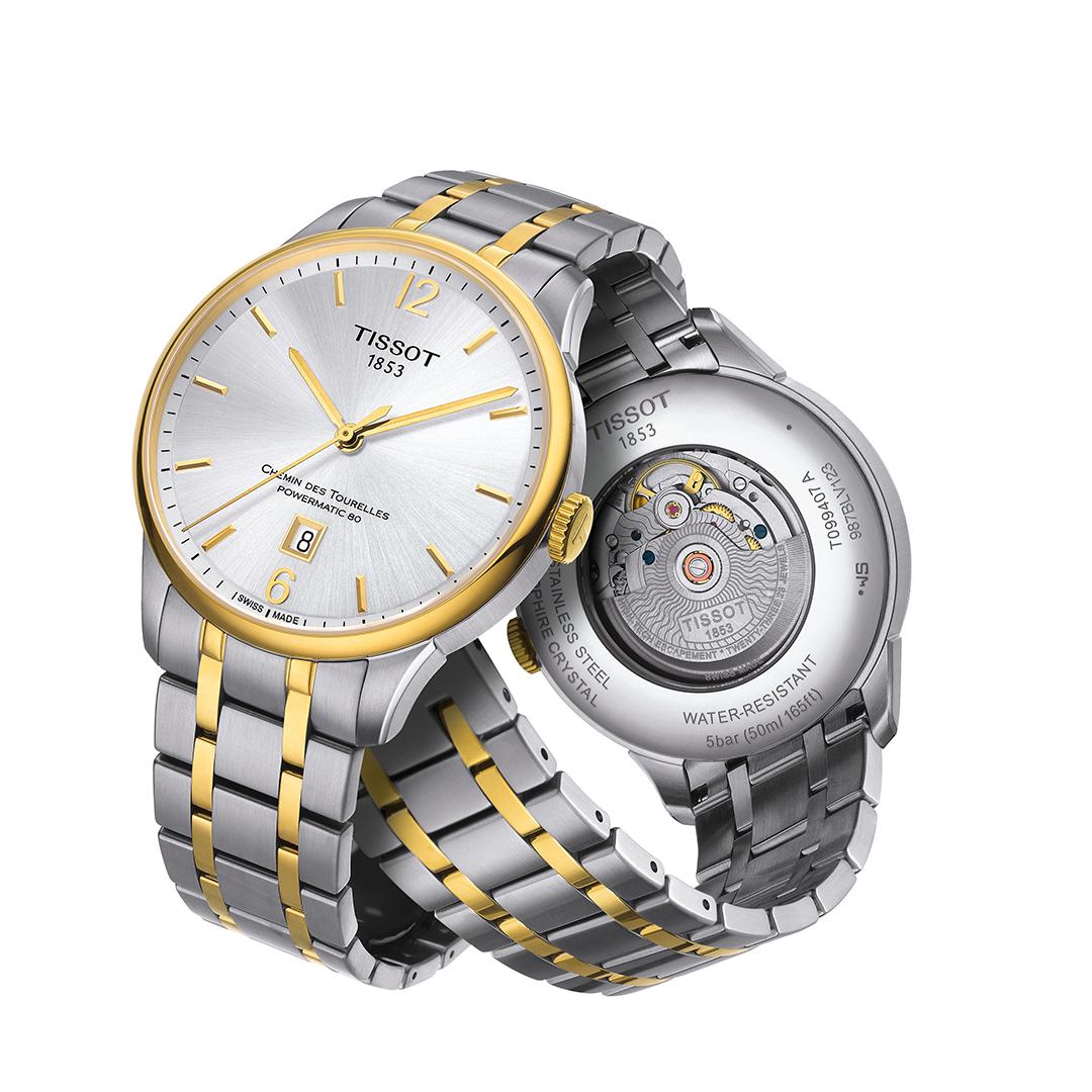tissot chemin powermatic 80 – automatik silber gold 42mm