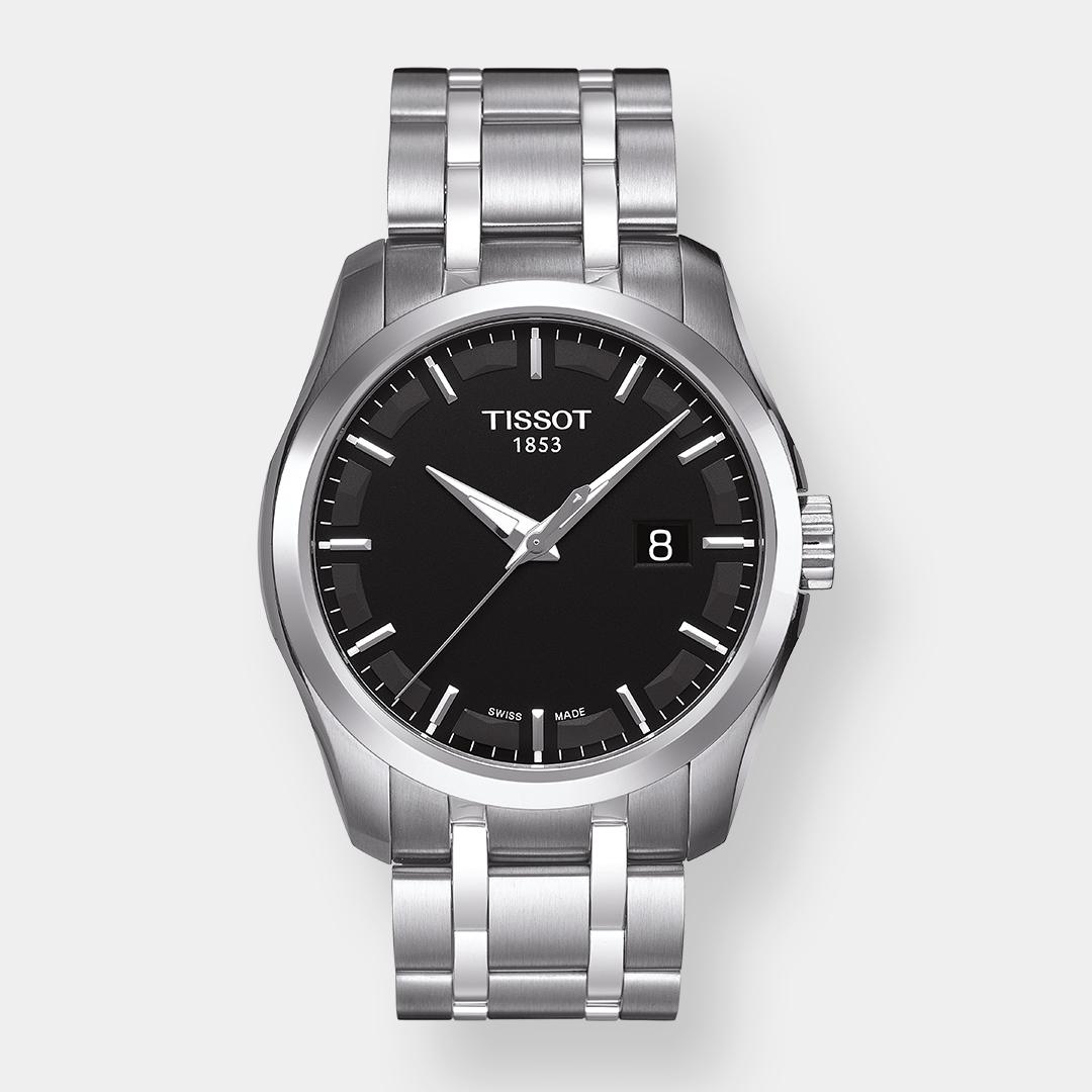 tissot couturier quartz – schwarz 39mm stahl herren