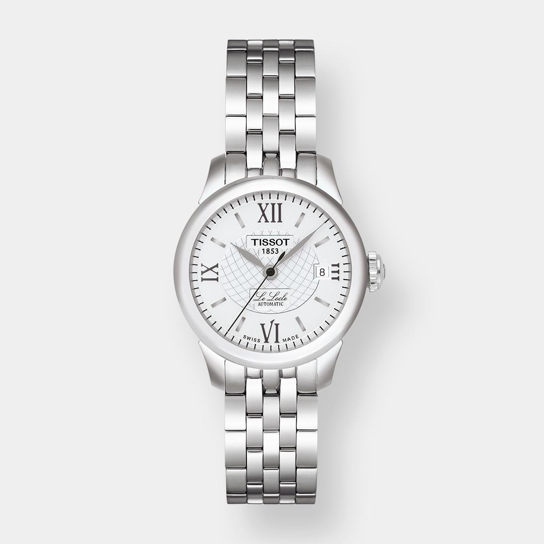 tissot le locle automatic – weiß 25mm edelstahl silber