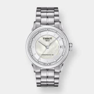 tissot luxury powermatic 80 – perlmutt 33mm silber stahl