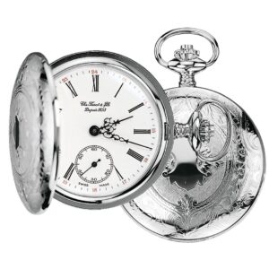 tissot savonnette mechanical – weiß 50mm mit edelstahl kette