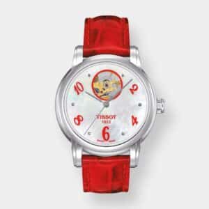 tissot t classic automatic – perlmutt rot 35mm damen