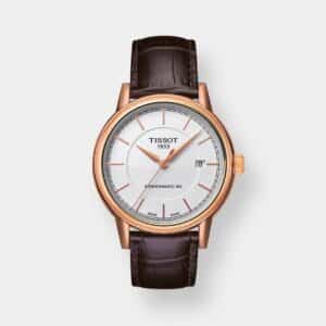tissot t classic powermatic – weiß 40mm rosé leder