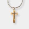 vergoldetes silberkreuz an silberkette – handgeschmiedet