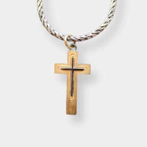 vergoldetes silberkreuz an silberkette – handgeschmiedet