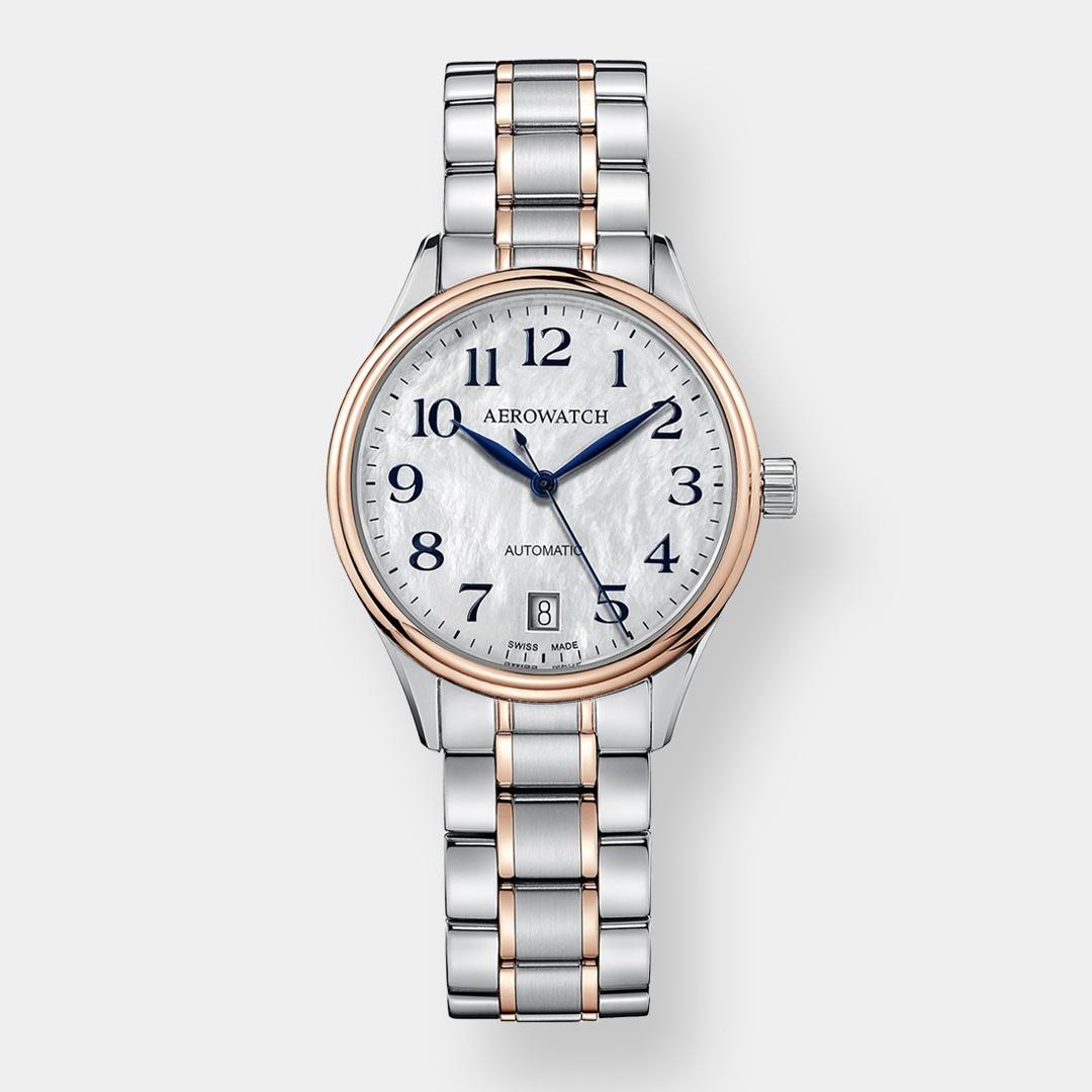 aerowatch les grandes classiques lady – bicolor 35mm stahl
