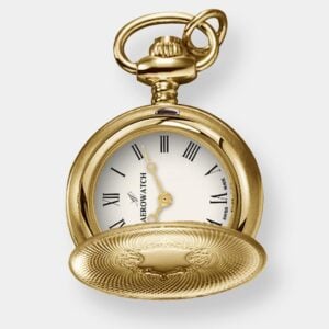 aerowatch taschenuhr anhänger savonnette – gold 25mm