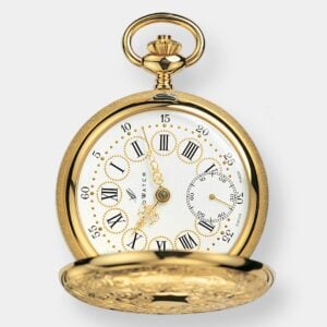 aerowatch taschenuhr savonnettes – weiß 45mm gold plattiert
