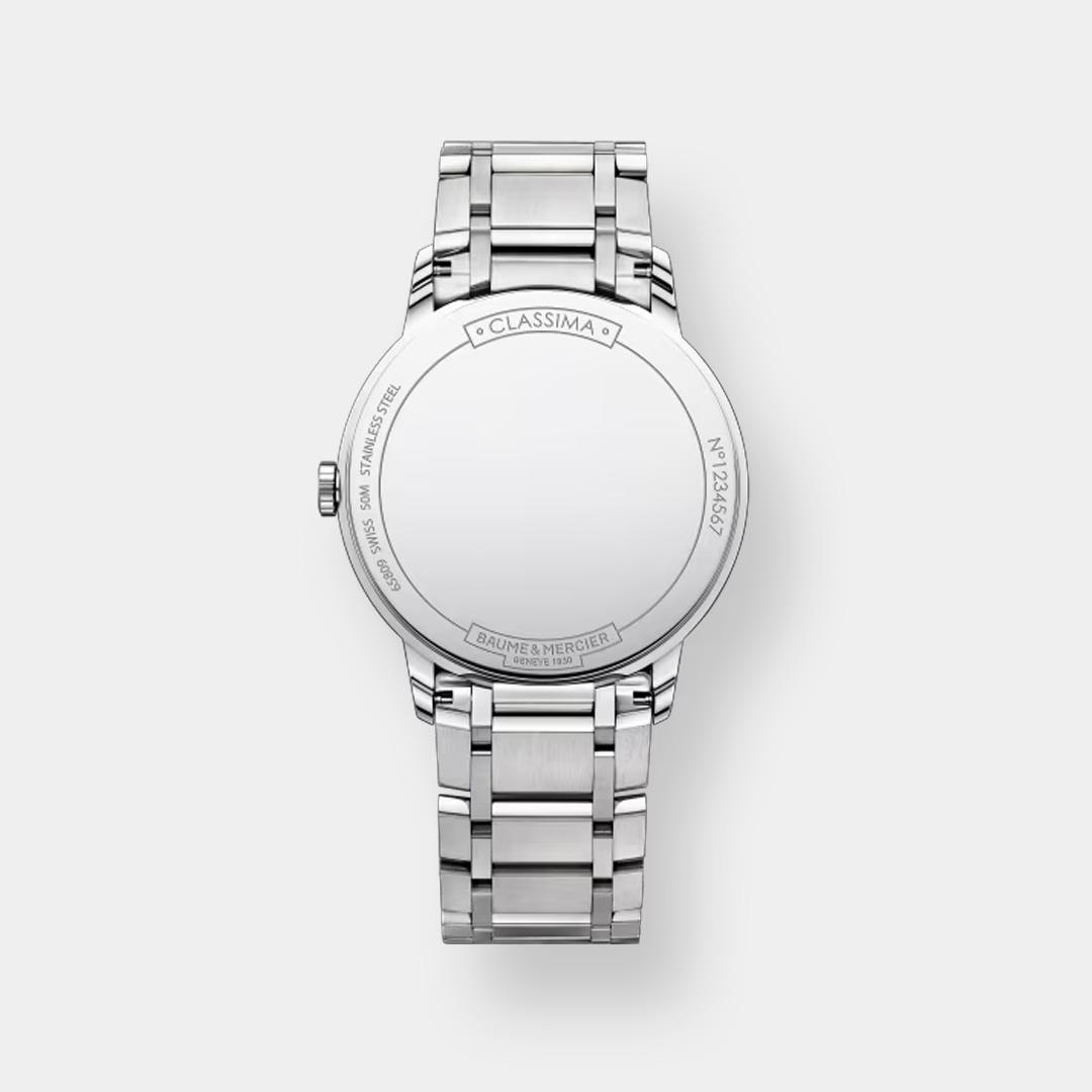 baume & mercier classima 10354 – weiß 40mm edelstahl quarz