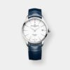 baume & mercier clifton 10398 – weiß 40mm blau leder