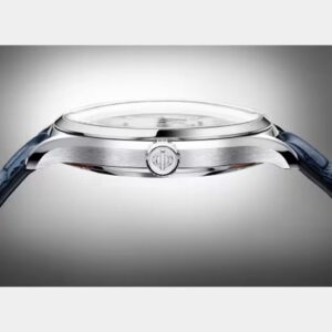 baume & mercier clifton 10398 – weiß 40mm blau leder