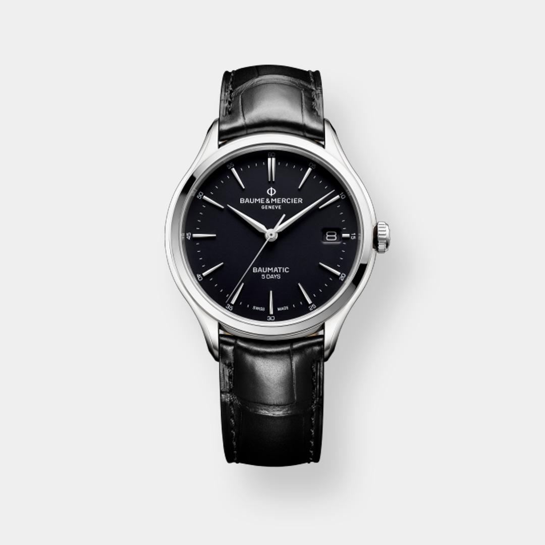 baume & mercier clifton 10399 – schwarz 40mm leder