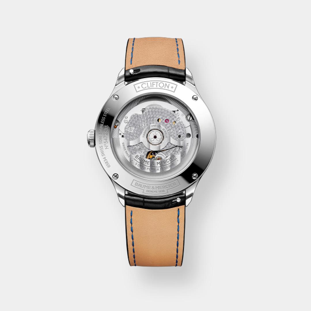 baume & mercier clifton 10399 – schwarz 40mm leder