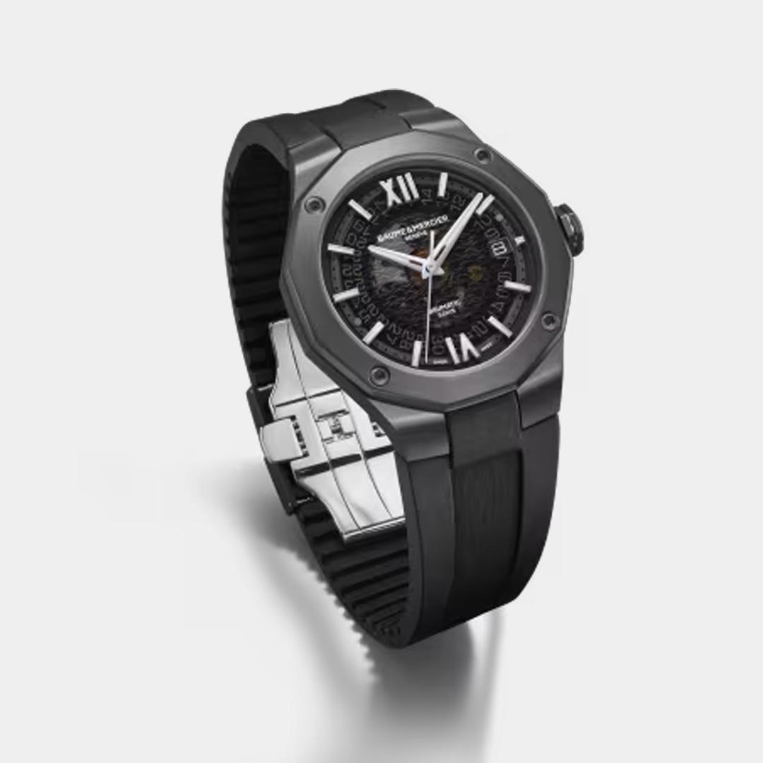 baume & mercier riviera 10617 – grau 42mm schwarz kautschuk