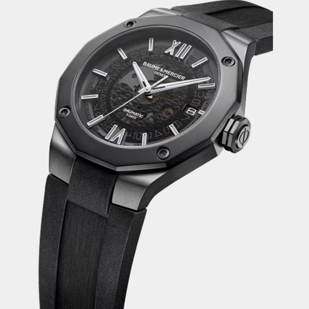 baume & mercier riviera 10617 – grau 42mm schwarz kautschuk