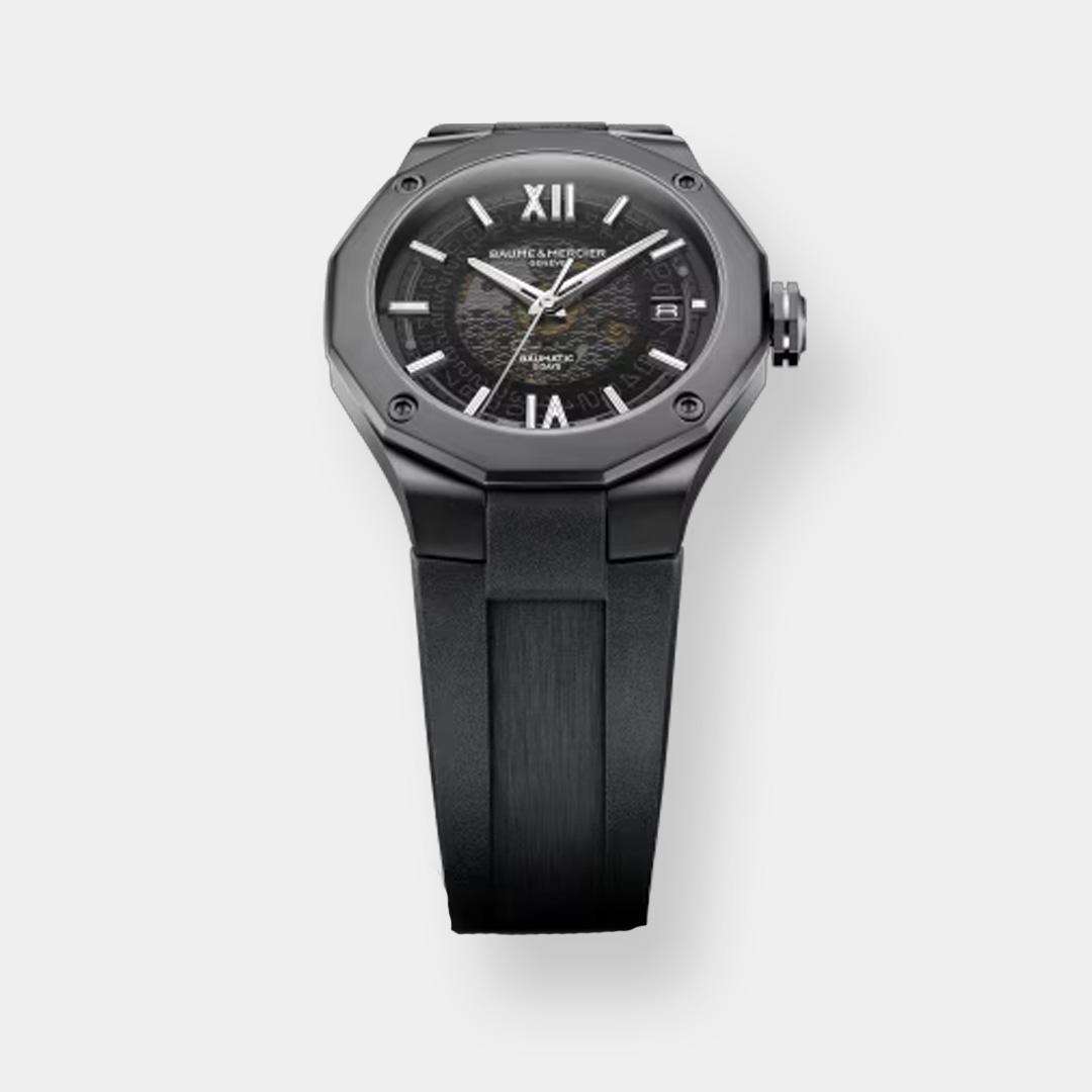 baume & mercier riviera 10617 – grau 42mm schwarz kautschuk