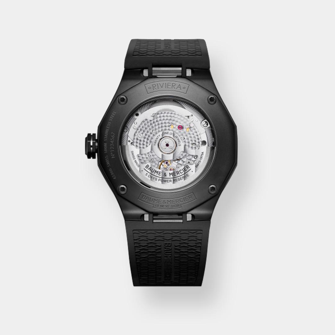 baume & mercier riviera 10617 – grau 42mm schwarz kautschuk