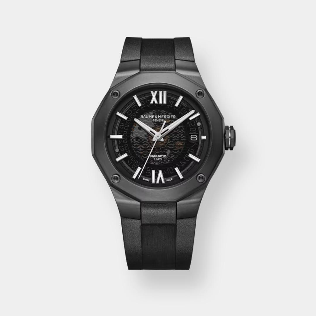 baume & mercier riviera 10617 – grau 42mm schwarz kautschuk