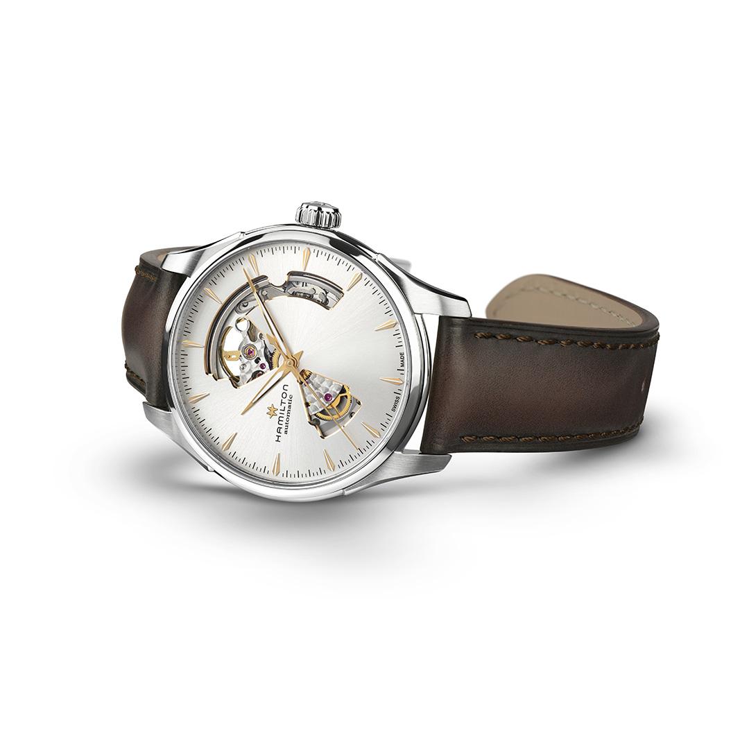 hamilton jazzmaster open heart 40mm – weißes zifferblatt