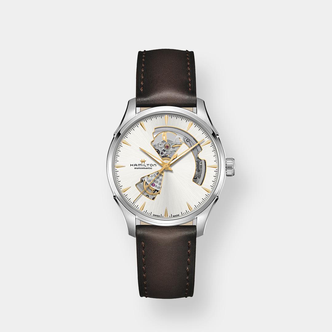 hamilton jazzmaster open heart 40mm – weißes zifferblatt