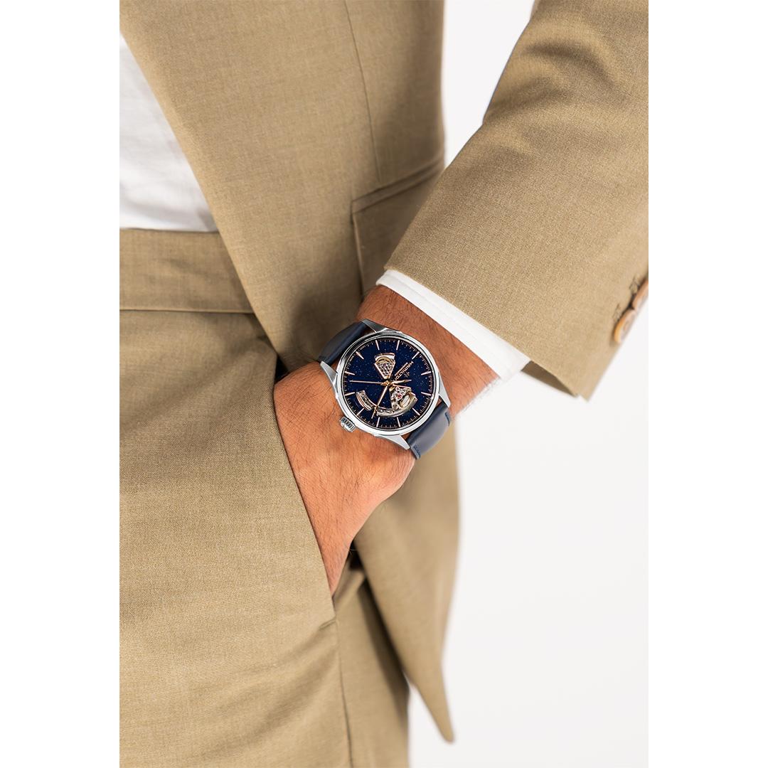 hamilton jazzmaster open heart 42mm blau automatik