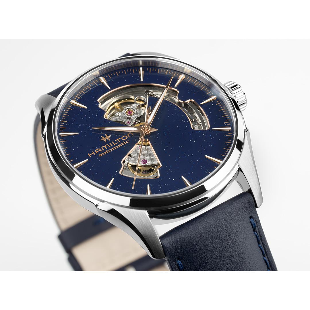 hamilton jazzmaster open heart 42mm blau automatik