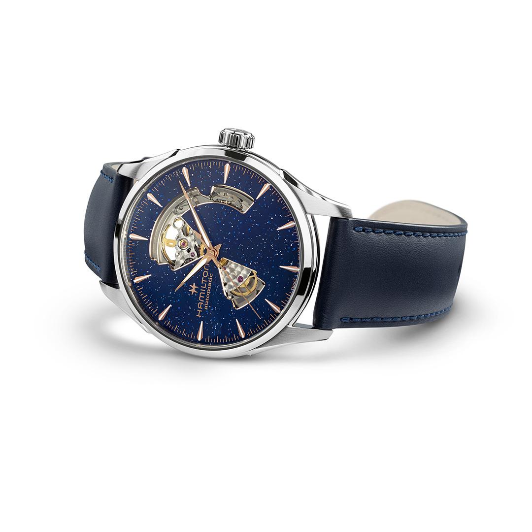 hamilton jazzmaster open heart 42mm blau automatik