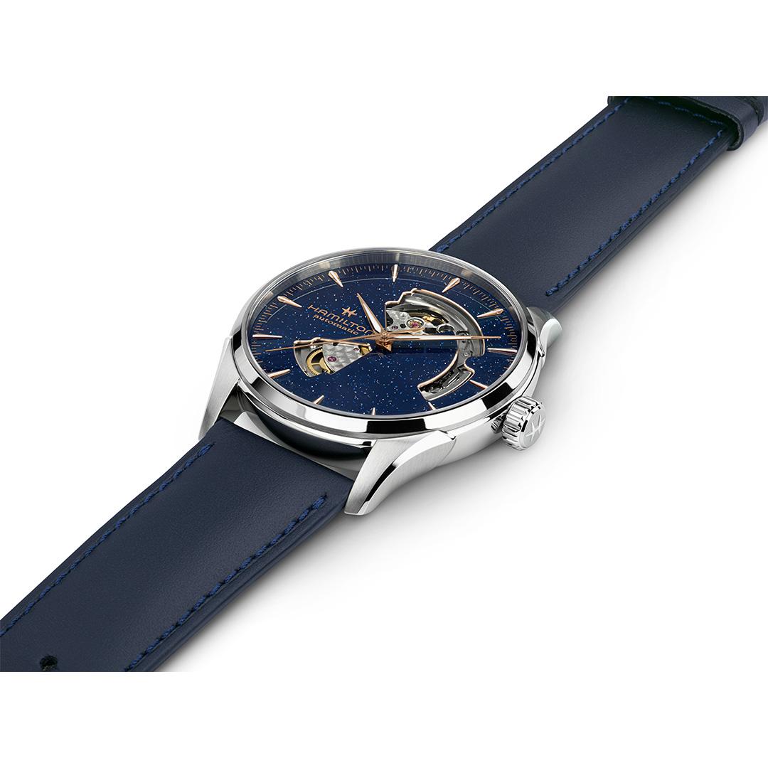 hamilton jazzmaster open heart 42mm blau automatik