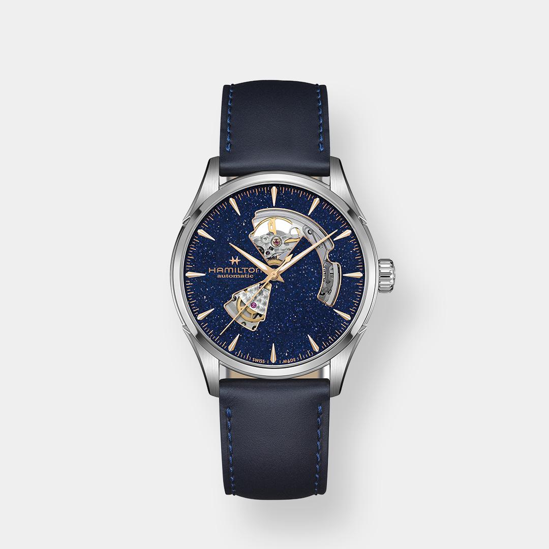 hamilton jazzmaster open heart 42mm blau automatik