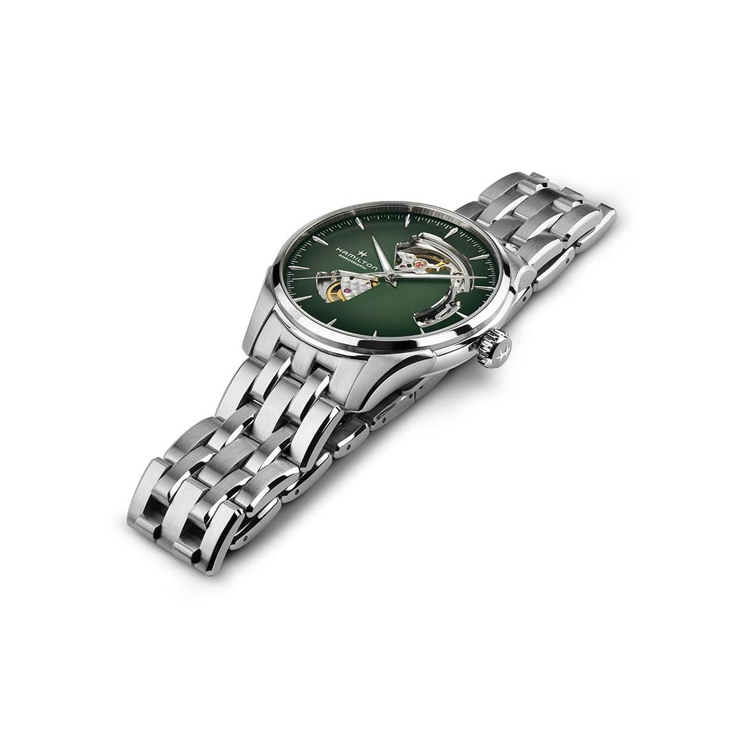 hamilton jazzmaster open heart automatik – grün 40mm edelstahl