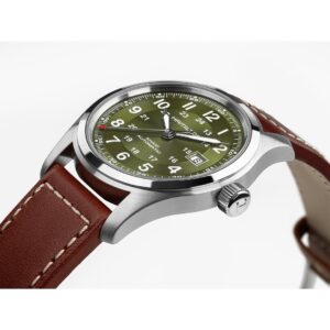 hamilton khaki field auto date – grün 42mm edelstahl