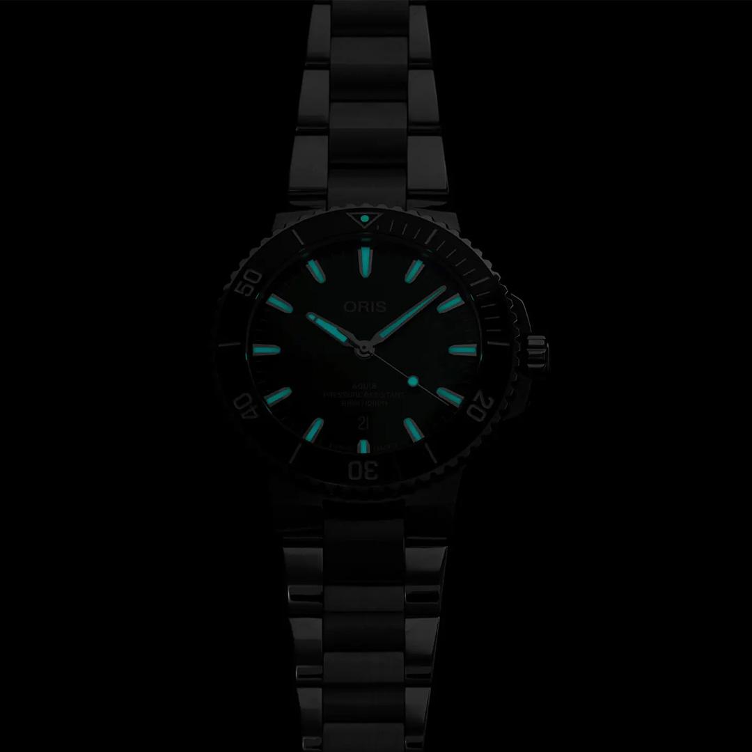oris aquis date – grün 43.5mm edelstahl automatik