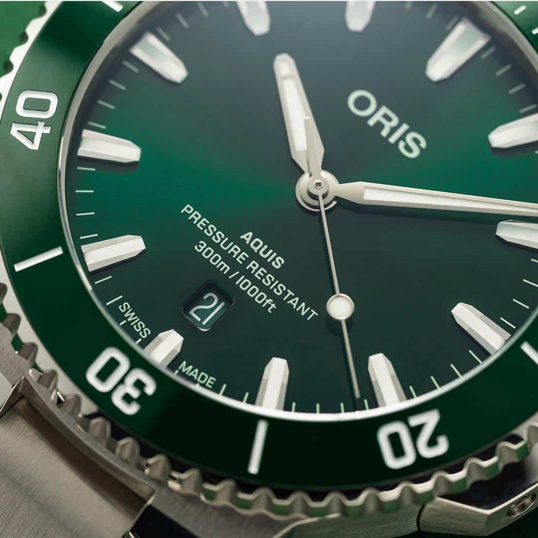 oris aquis date – grün 43.5mm edelstahl automatik