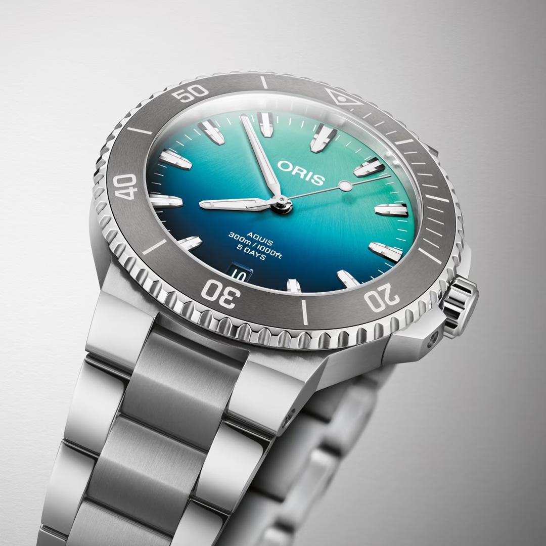 oris aquis great barrier reef iv – blau 43.5mm edelstahl