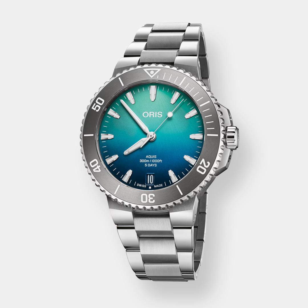oris aquis great barrier reef iv – blau 43.5mm edelstahl