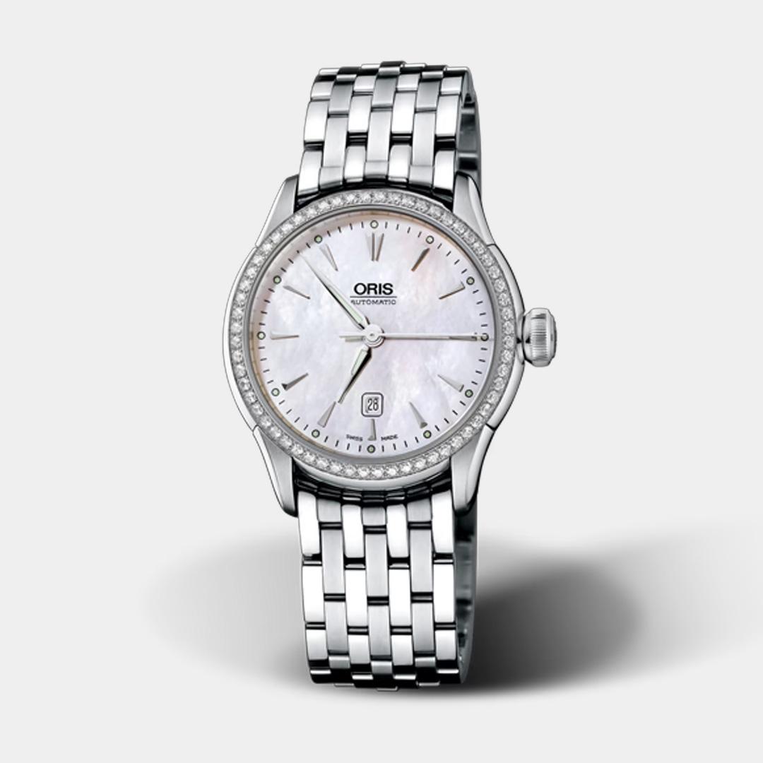 oris artelier date – diamanten 31mm perlmutt