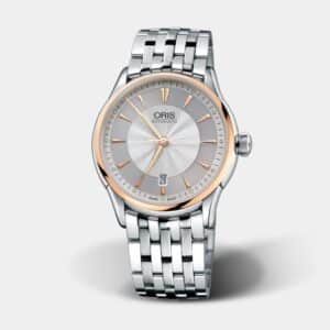 oris artelier date – roségold 40mm edelstahl