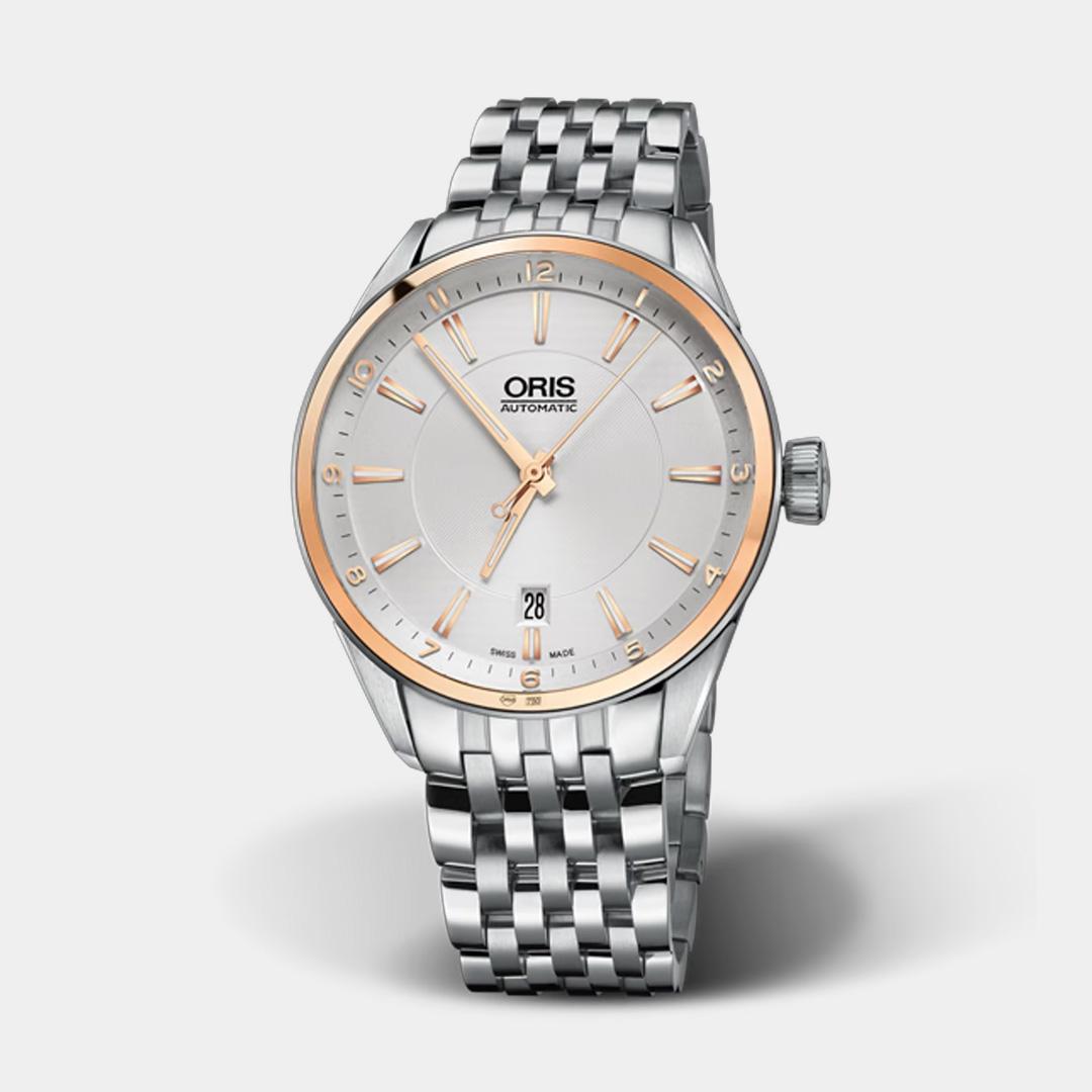 oris artix date – roségold 39mm edelstahl