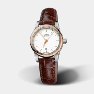 oris classic date – roségold 28.5mm edelstahl