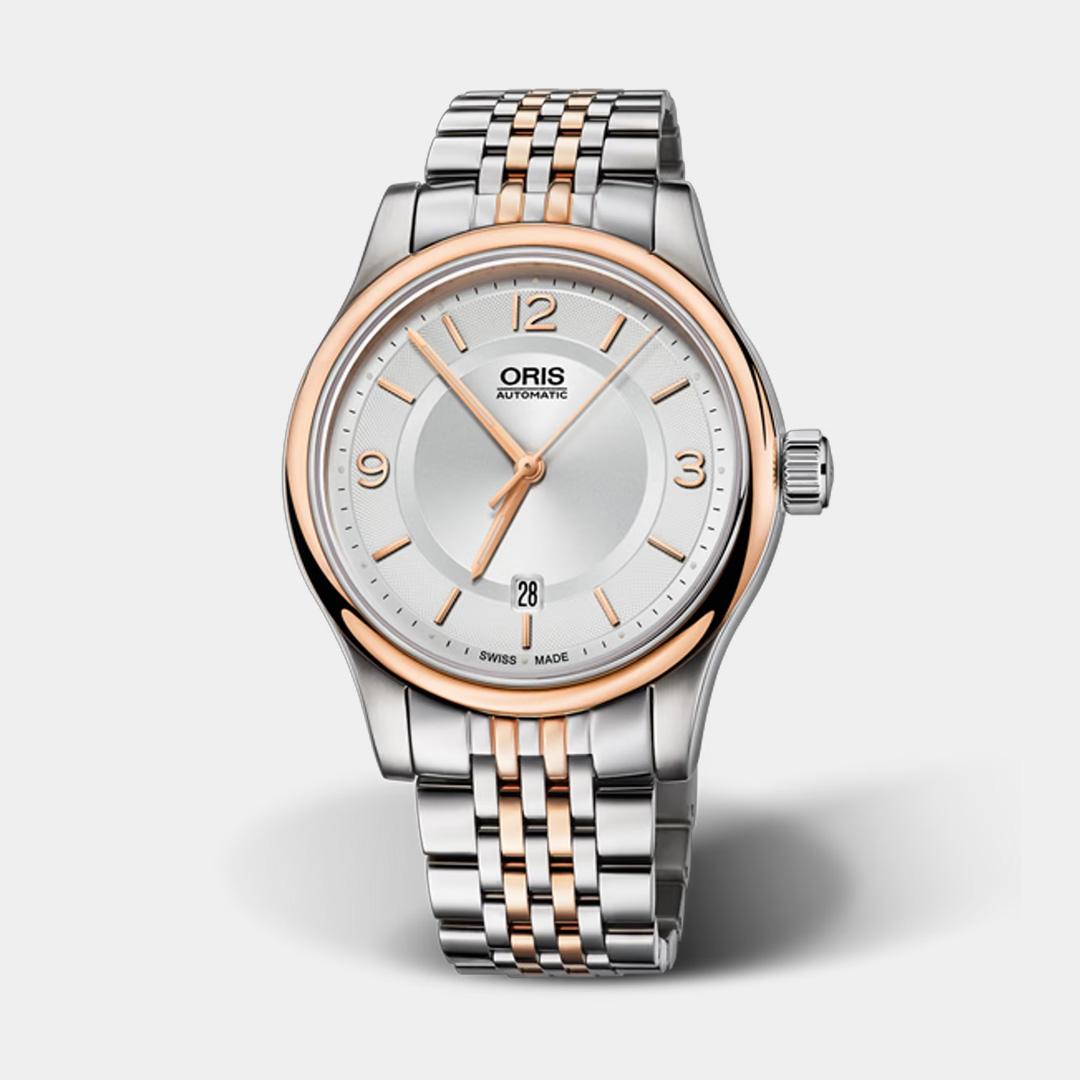oris classic date – roségold 42mm edelstahl
