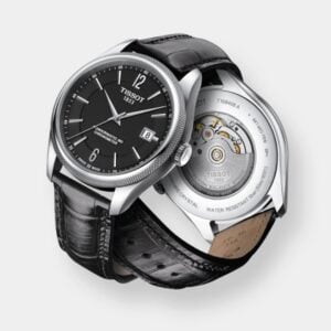tissot ballade automatik – schwarz 41mm leder cosc