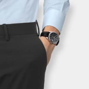 tissot ballade automatik – schwarz 41mm leder cosc