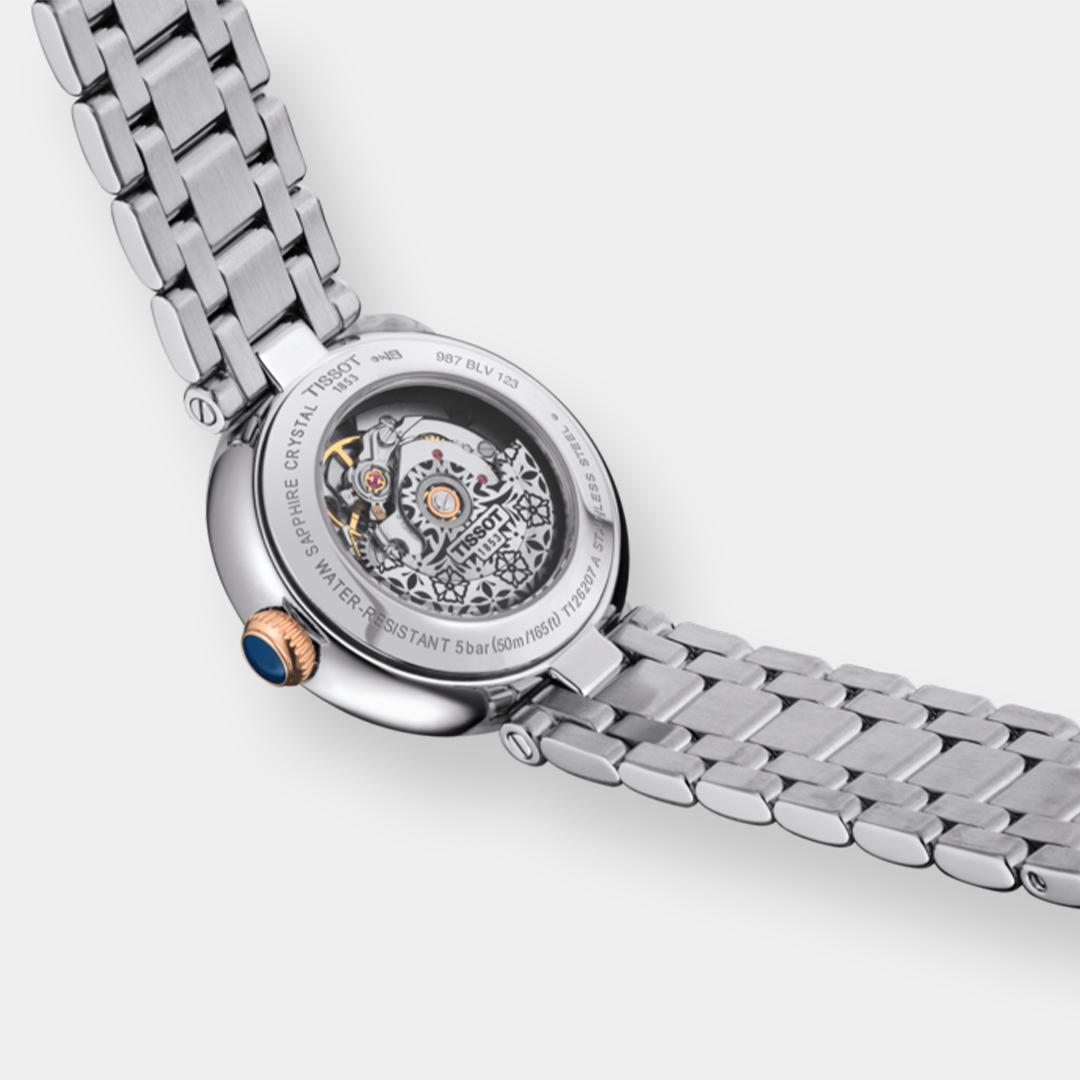 tissot bellissima small lady automatic – silber bicolor 29mm